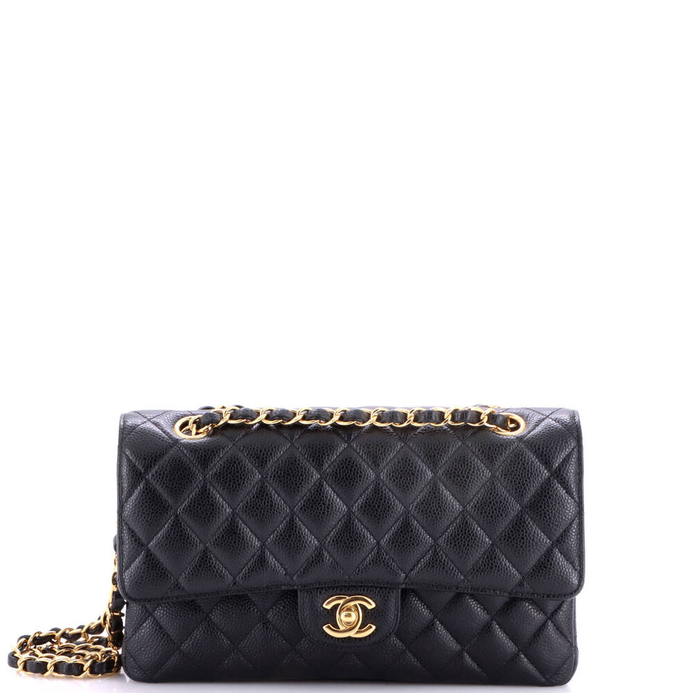 Chanel Medium Classic Double Flap Bag Quilted Caviar